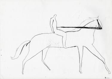 375x265 Man On Horse Drawing - Man On Horse Drawing