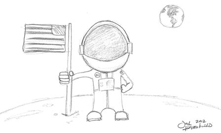 448x271 Josh's Another Day Of Paradise Daily Sketch - Man On The Moon Drawing