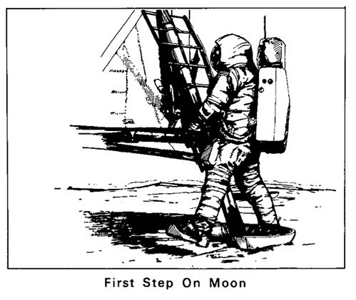 499x421 july nasa drawings of apollo mission - Man On The Moon Drawing