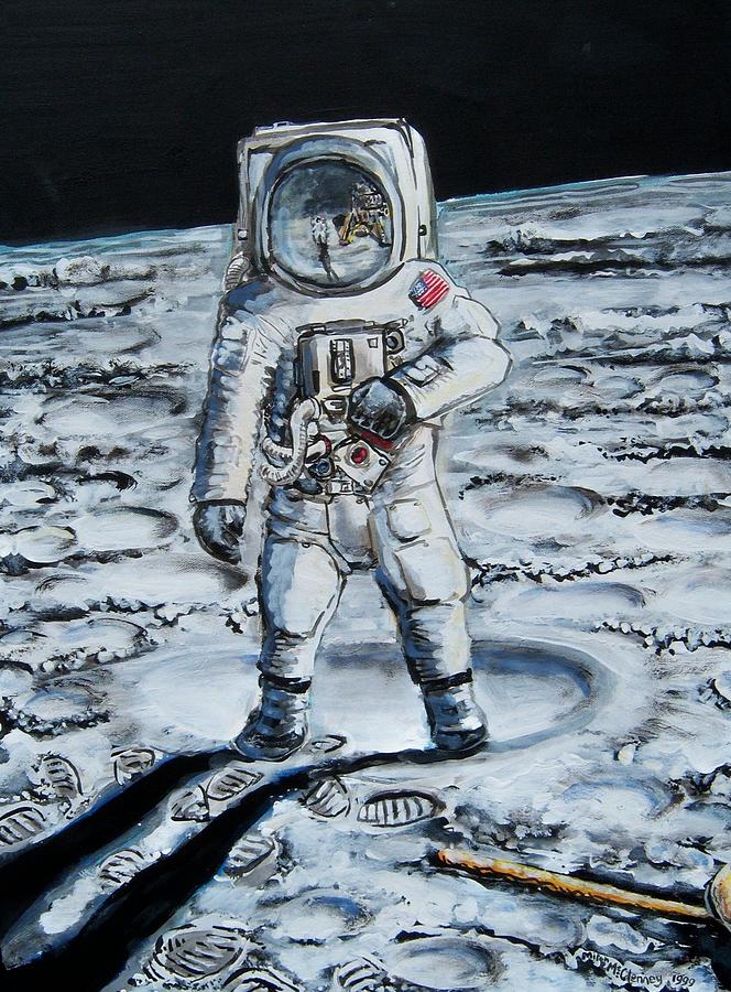 664x900 Man On The Moon Painting - Man On The Moon Drawing