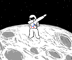 300x250 The Man Dabbing On The Moon Drawing - Man On The Moon Drawing