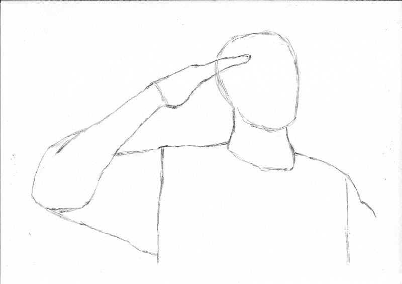 800x565 How To Draw An Army Man Saluting Let's Draw People - Man Outline Drawing