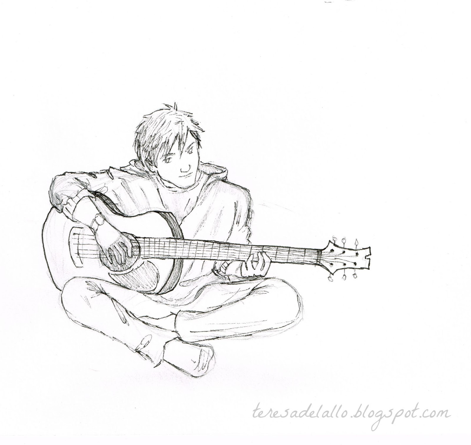 Man Playing Guitar Drawing at Explore collection
