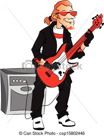 360x470 Vector Of Man Playing Electric Guitar Vector Illustration Of Male - Man Playing Guitar Drawing