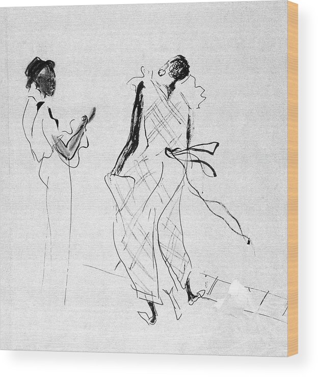 624x740 A Man Playing Guitar And A Young Woman Dancing Wood Print - Man Playing Guitar Drawing