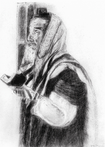 355x500 Portrait Paper Drawings Man Praying - Man Praying Drawing