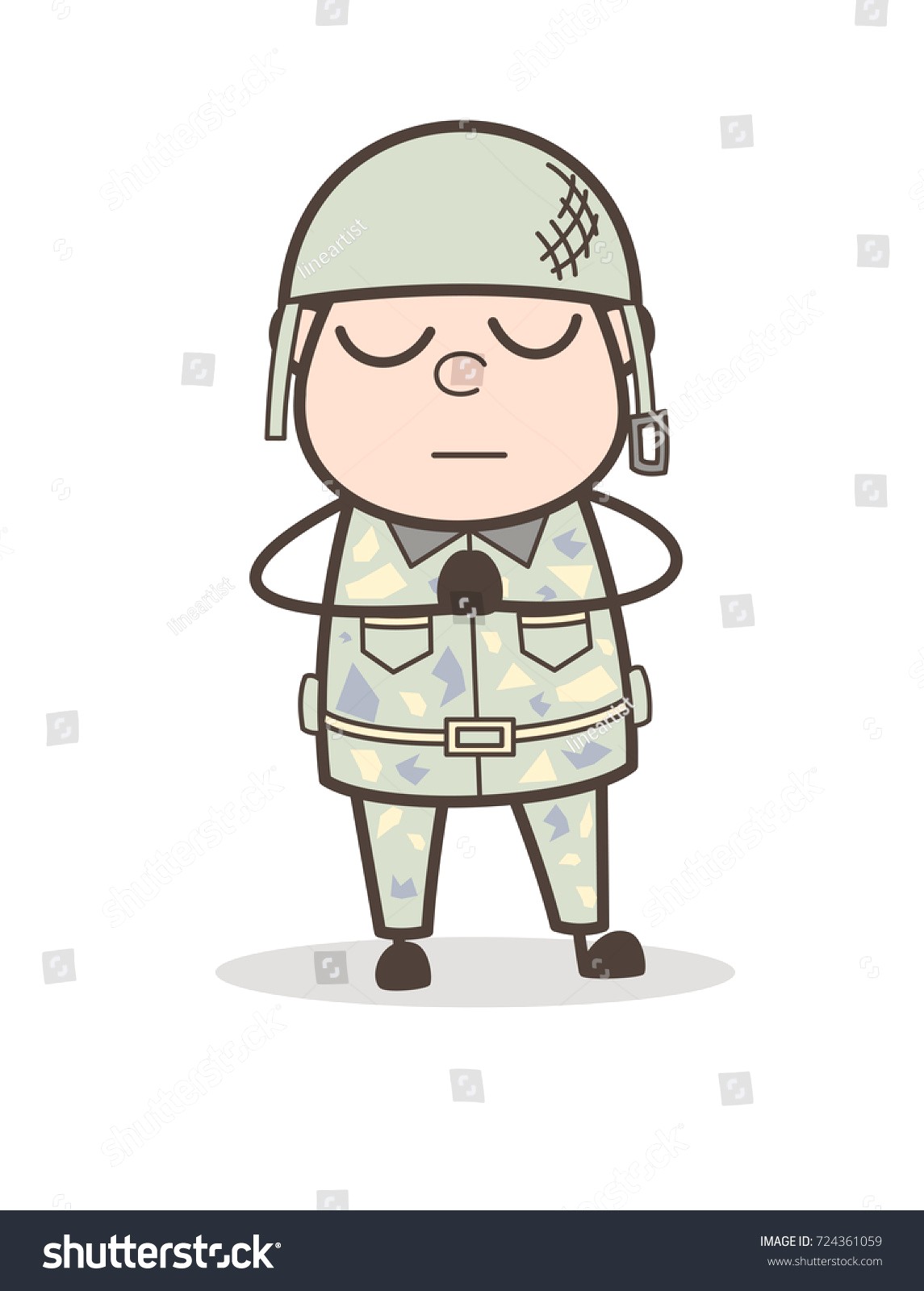 1145x1600 Stock Vector Cartoon Sober Army Man Praying Illustration - Man Praying Drawing