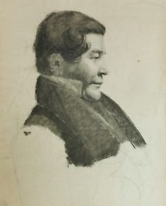 242x300 French Louis Philippe Restoration Old Master Drawing Portrait Man - Man Profile Drawing
