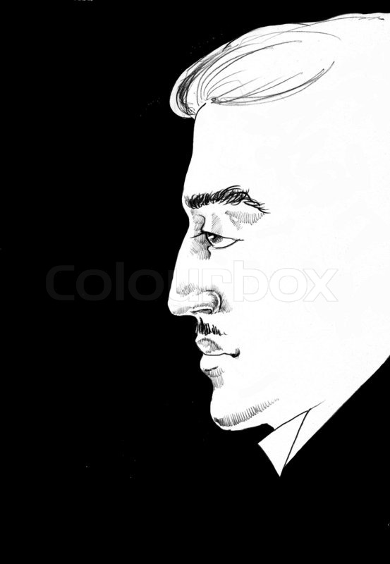 553x800 Abstract Pencil Drawing Man Portrait In Stock Photo Colourbox - Man Profile Drawing