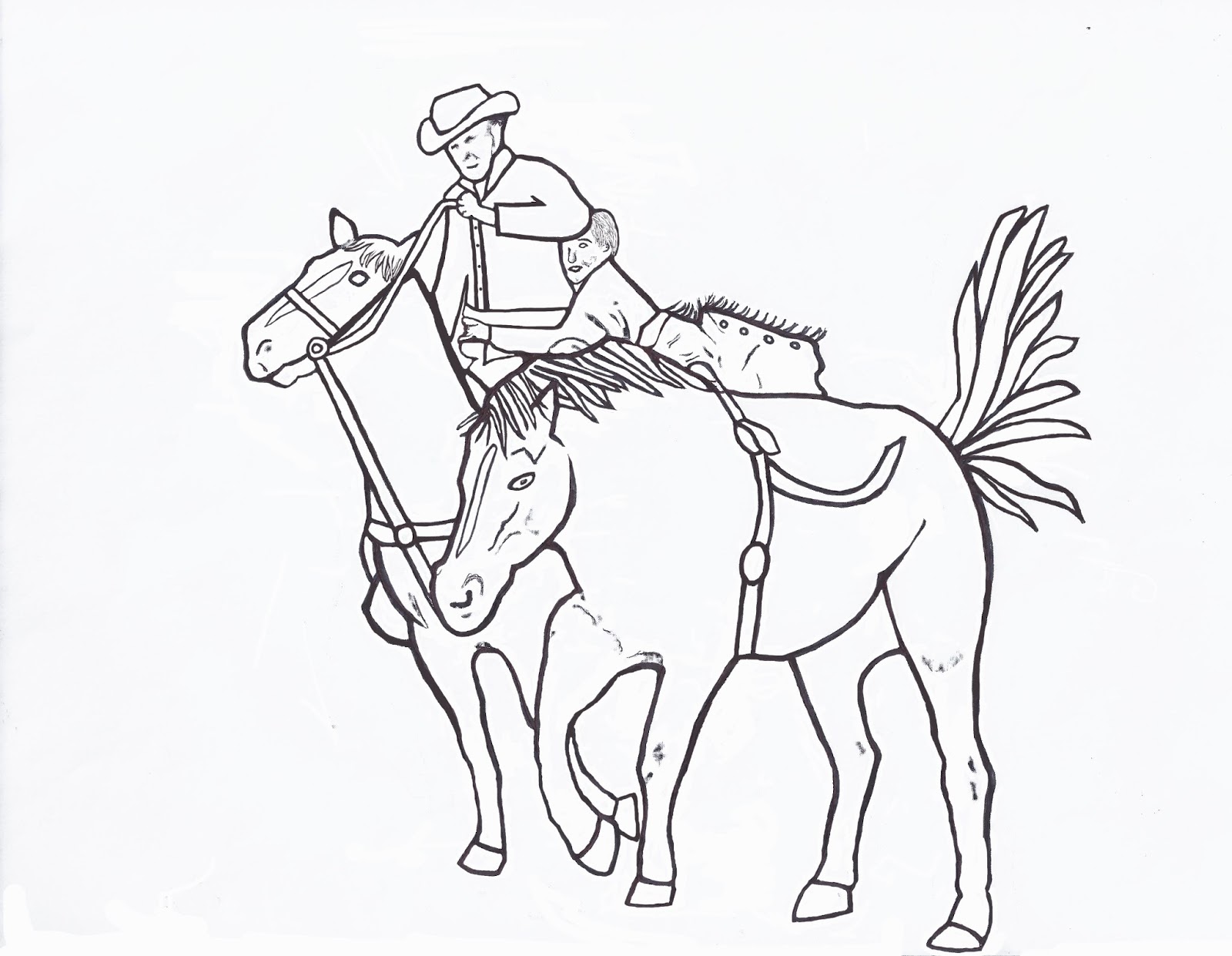 1600x1241 Man Riding Horse Coloring - Man Riding Horse Drawing