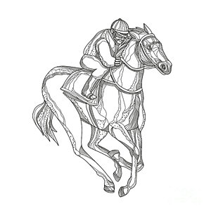 300x300 Man Riding Horse Digital Art Fine Art America - Man Riding Horse Drawing