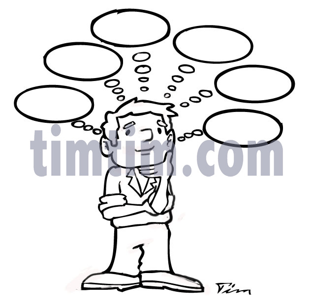 636x619 Free Drawing Of A Thinking Man Bw From The Category People - Man Thinking Drawing