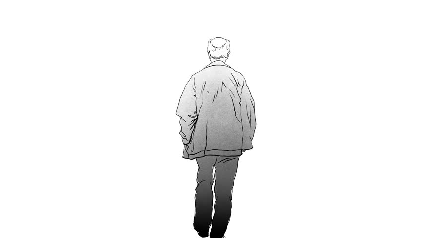 852x480 Man Walking Around Frame - Man Walking Drawing