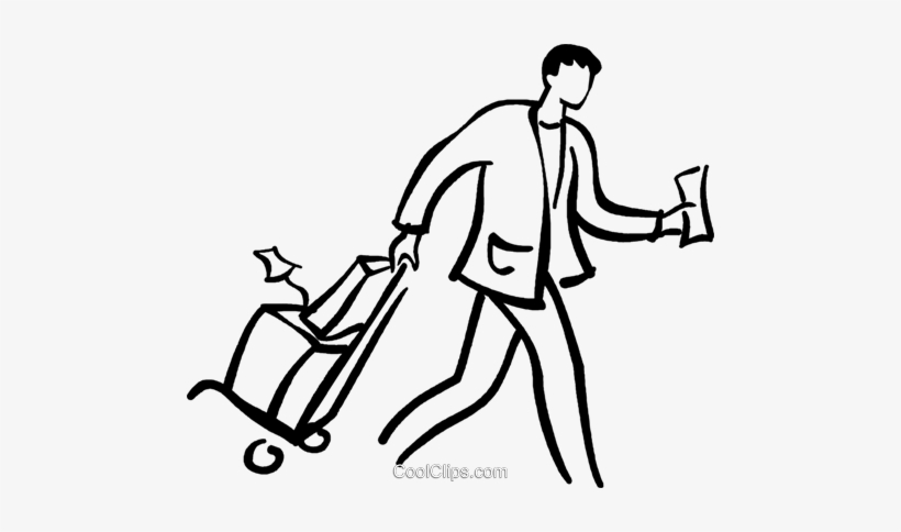 820x484 Man Walking With Luggage Royalty Free Vector Clip Art - Man Walking Drawing