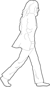 163x285 Bearded Man Walking People Dwg - Man Walking Drawing