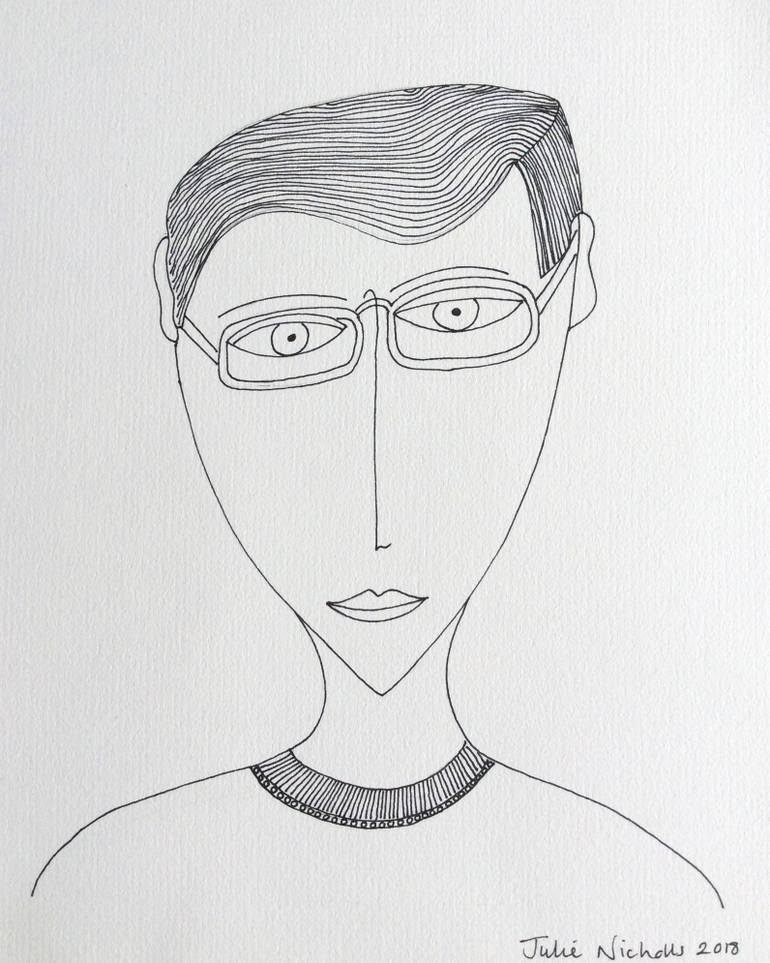 770x963 Jack Portrait Of Man Wearing Glasses Drawing - Man With Glasses Drawing