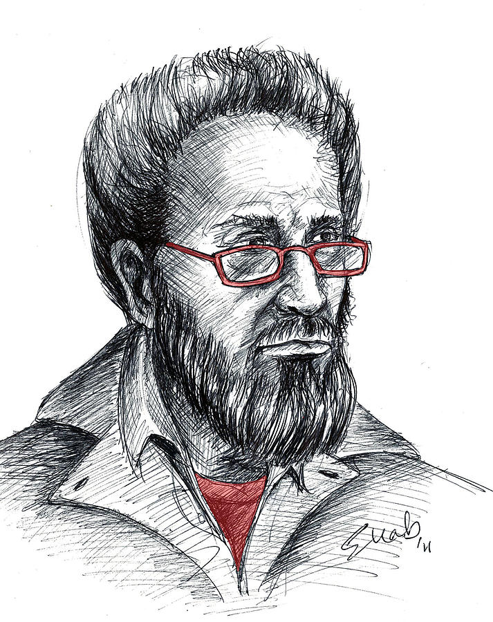 713x900 Man Wearing Red Glasses Drawing - Man With Glasses Drawing