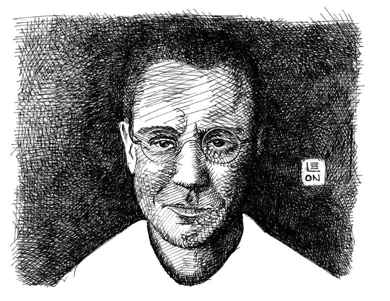 770x595 Middle Aged Man With Glasses Drawing - Man With Glasses Drawing