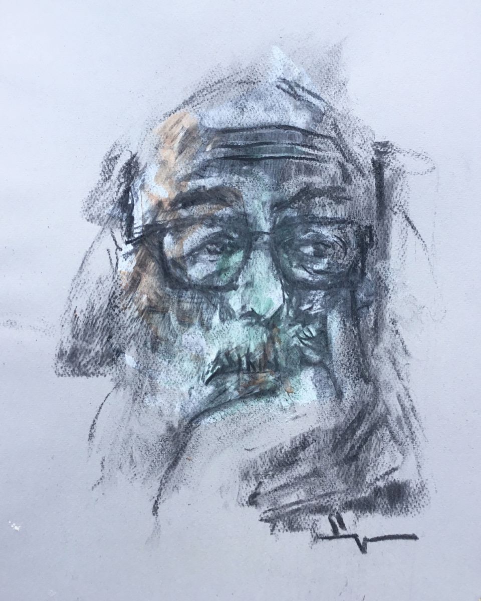 960x1200 Old Man With Glasses Drawing - Man With Glasses Drawing