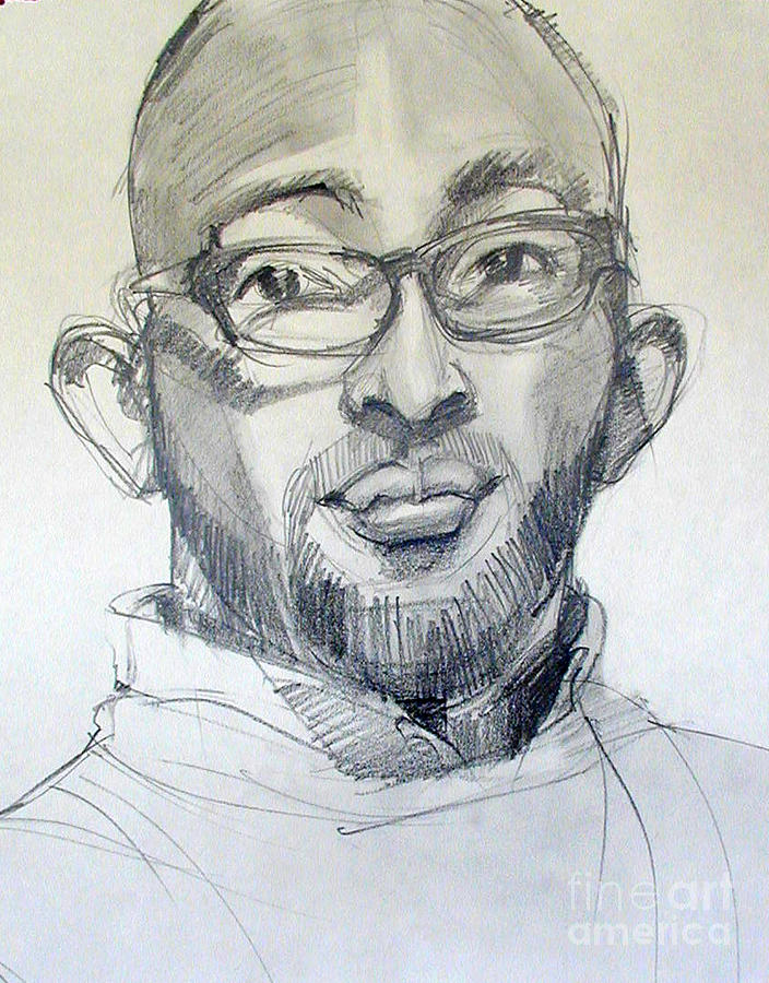 704x900 Graphite Portrait Sketch Of A Young Man With Glasses Drawing - Man With Glasses Drawing