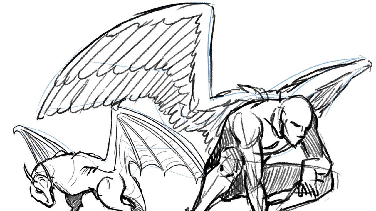 1280x720 How To Draw Wings - Man With Wings Drawing