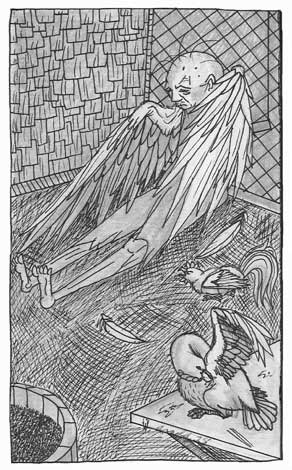 292x470 A Very Old Man With Enormous Wings Quilaztli - Man With Wings Drawing