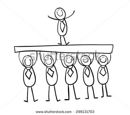 450x398 hand line drawing cartoon stick figures management support boss - Management Drawing