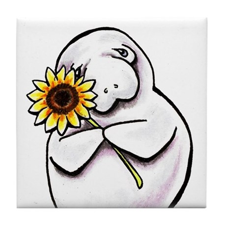 460x460 Manatee Drawing Coasters - Manatee Drawing