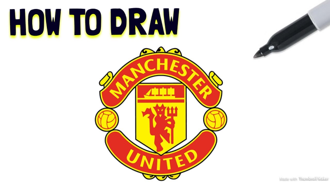 1280x720 How To Draw The Manchester United Fc Crest Drawing Tutorial - Manchester United Drawing