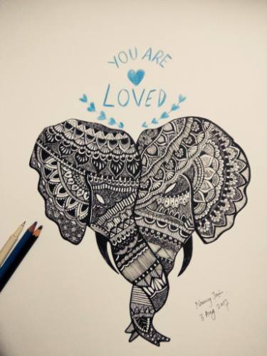 375x500 Elephant Mandala Art Drawing - Mandala Art Drawing