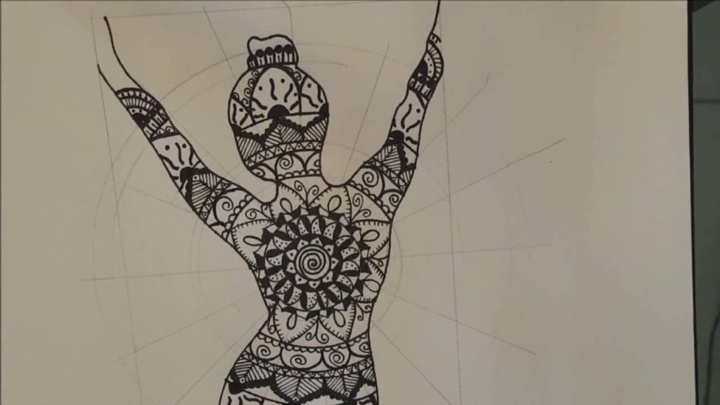 1024x576 How To Draw Silhouette In Mandala Art Speed Draw - Mandala Art Drawing