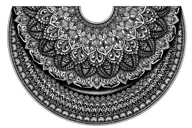 375x250 Half Moon Mandala Drawing - Mandala Art Drawing
