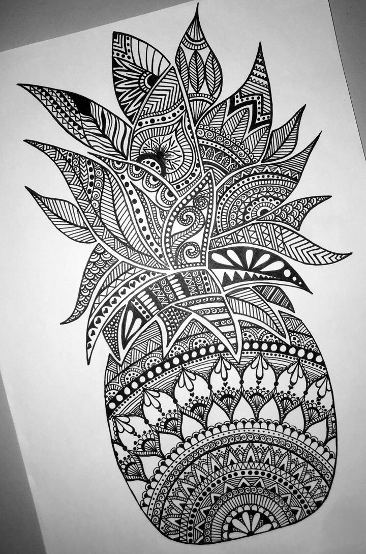 720x1089 Pineapple Mandala Zentangle Art Ideas - Mandala Drawing