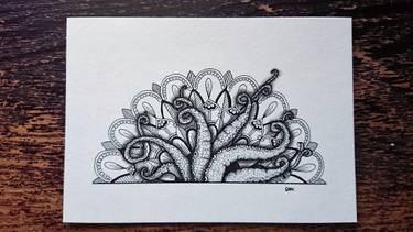 375x211 Tentacle Half Mandala Drawing - Mandala Drawing