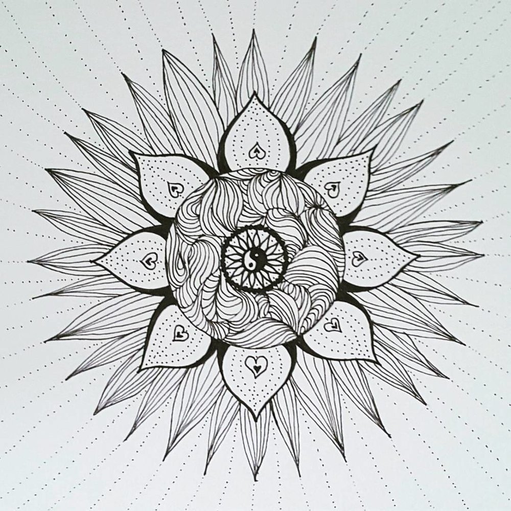 1000x1000 Mandala Txt Dawn Of Gaia - Mandala Drawing