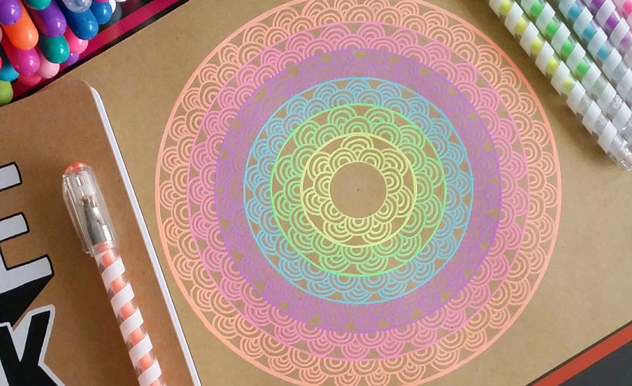 900x550 Easy Steps On How To Start Drawing A Colorful Mandala Ooly - Mandala Drawing Easy