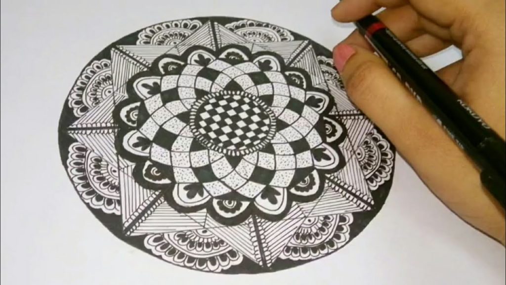 1024x576 how to draw mandala art for beginners easy attractive mandala - Mandala Drawing Easy