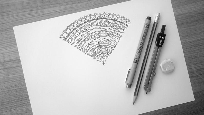 794x447 Printable Mandala Drawing Tutorial Adult Coloring - Mandala Drawing Easy