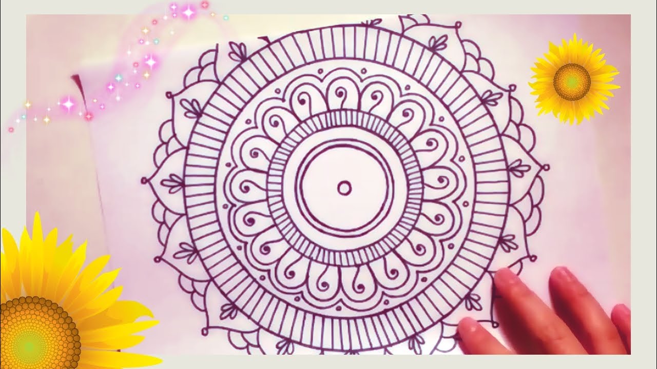1280x720 Draw A Super Simple Cute Mandala For Beginners! - Mandala Drawing Easy