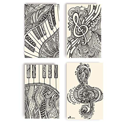 425x425 Coloring Music Poster For Kids, Teens And Toddlers - Mandala Drawing For Kids