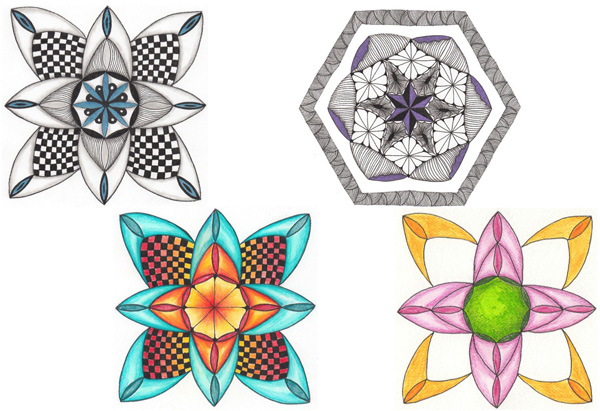 600x411 drawing mandalas online class tangle harmony - Mandala Drawing Online