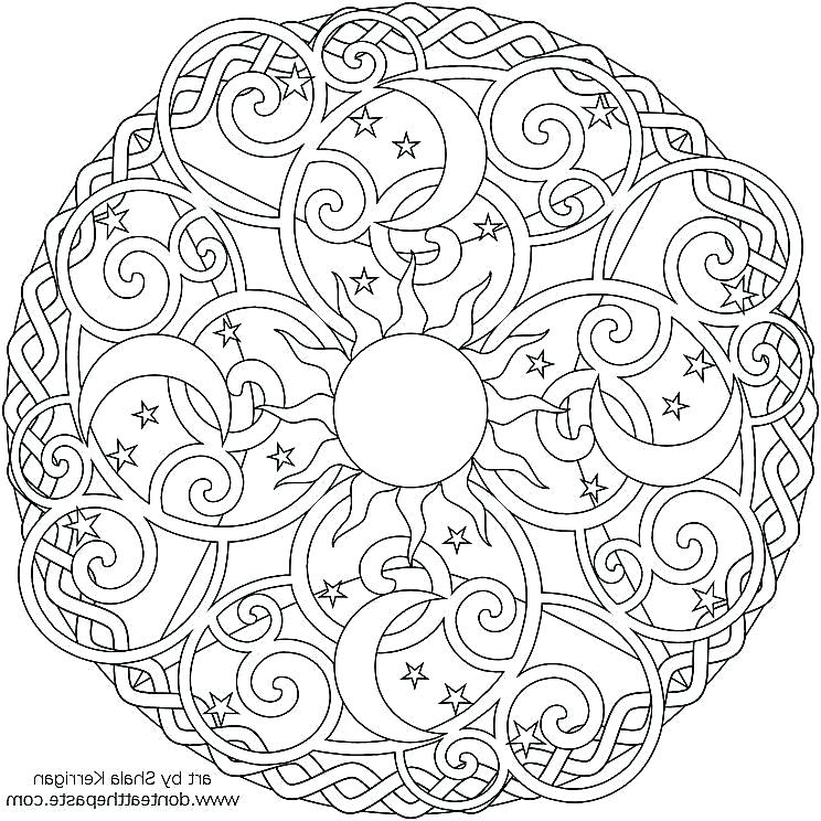744x744 online coloring mandala free printable easy mandala coloring - Mandala Drawing Online