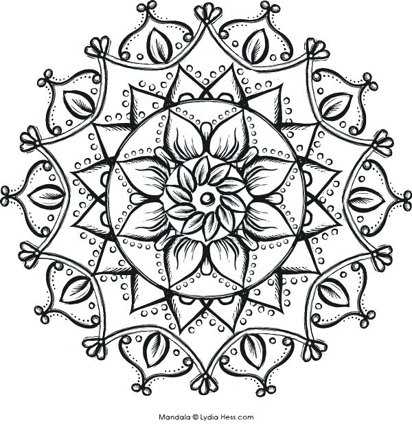 600x617 Flower Mandala Coloring Pages Pdf Coloring Pages - Mandala Drawing Pdf
