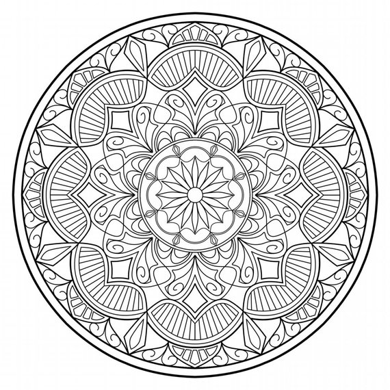 570x570 Mandala Ad Geometric, Coloring Page - Mandala Drawing Pdf