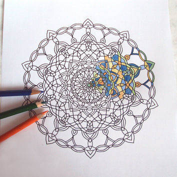 354x354 Adult Coloring Page - Mandala Drawing Pdf
