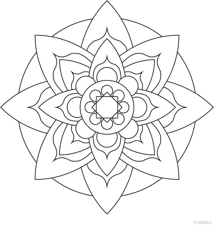 736x771 Fountain Mandala Coloring Pages Geometry Coloring Pages Fountain - Mandala Drawing Printable