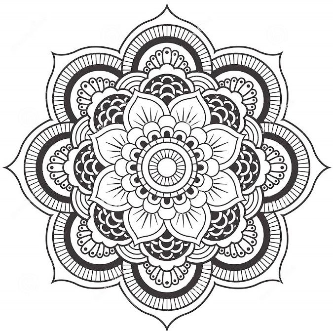 675x670 Lotus Flower Mandala Coloring Pages Only Coloring Pages - Mandala Drawing Printable