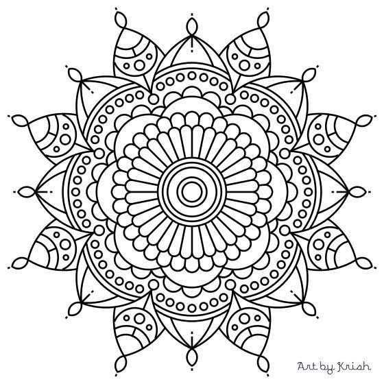 560x560 doodle mandala coloring, mandala - Mandala Drawing Printable