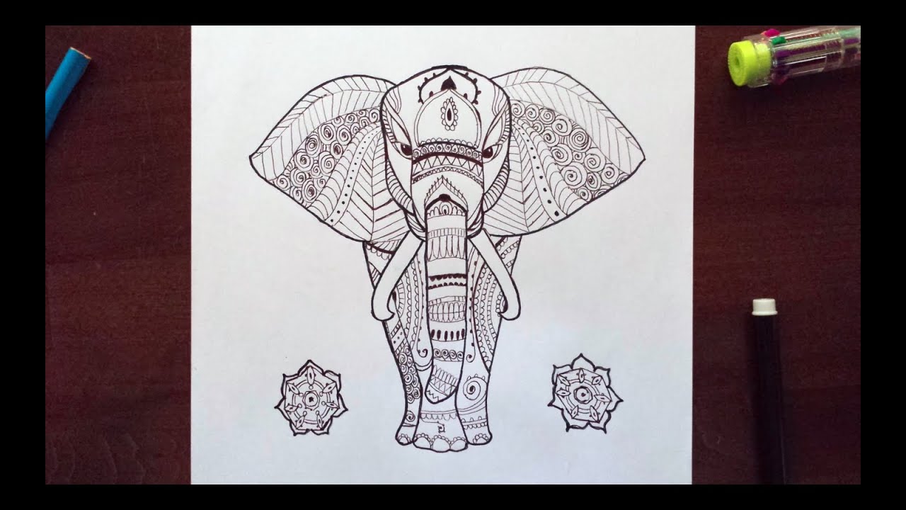 1280x720 Mandala Elephant Speed Drawing - Mandala Elephant Drawing