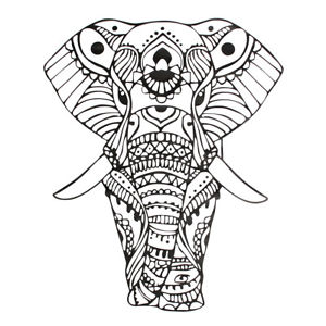 300x300 Mandala Elephant Wall Decals Bedroom Indian Yoga Vinyl Decal - Mandala Elephant Drawing